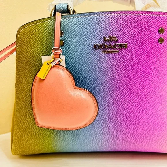 Coach Genuine Leather Puffy Heart Bag Charm/ Keychain - Picture 8 of 15